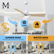Atlas Alessandra - LK 56 inch Matte White with Light Maple Tone Blades Ceiling Fan